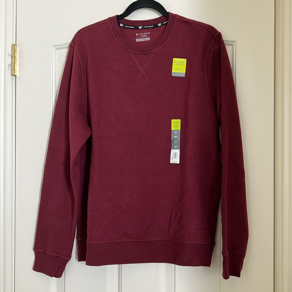 Tek Gear maroon soft poly cotton men’s sweatshirt size small sweatshirt new
